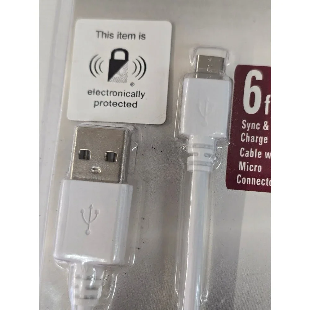 Wireless Gear 6 Ft Sync & Charge Micro USB Cable With Micro Connector